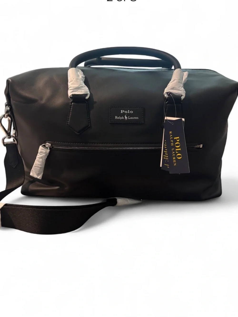 NWT Polo by Ralph Lauren Black Luxury Weekender Leather Duffle Bag MSRP $498